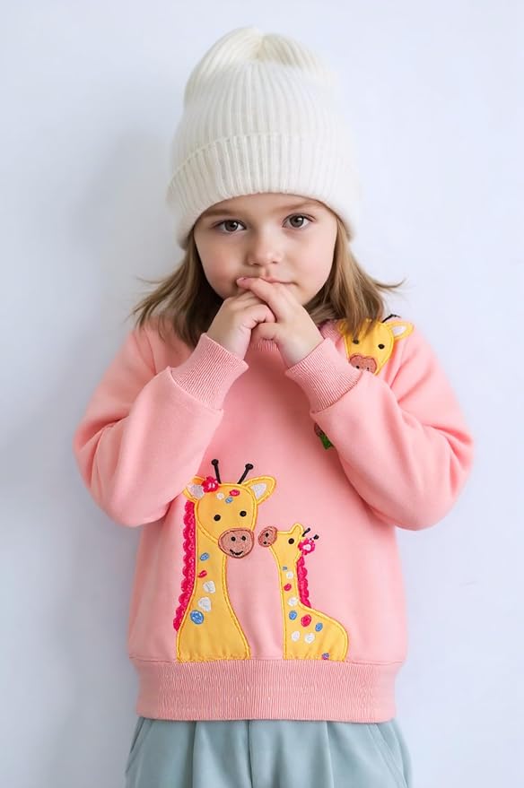 Toddler Baby Girls Cotton Sweater, Long Sleeve Crewneck Sweatshirt Pullover - Image 2