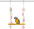 FRCOLOR Pet Bird Swing Hanging Chewing Toy 7.87 Inch Wooden Parrot Stand by FRCOLOR