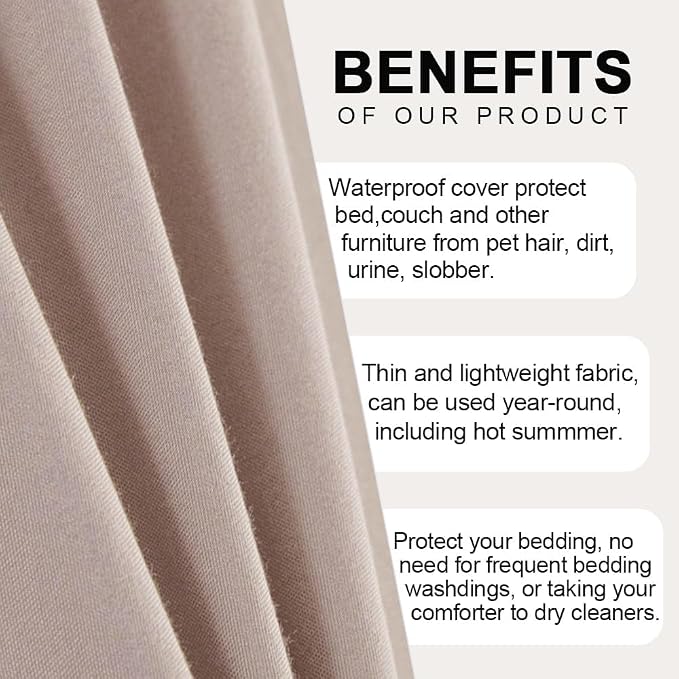 DUJUIKE Waterproof Bed Cover for Dog and Cats, Pet Hair Resistant Bed Sheet - Image 7