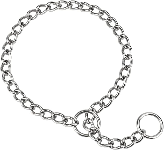 TagME Chain Choke Collar for Dogs, Adjustable Weather Proof Necklace for Large by TagME