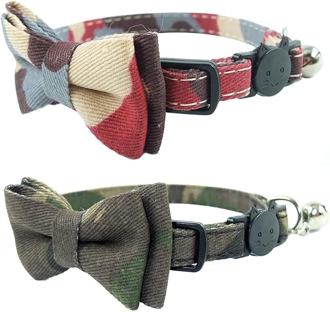 Cat Collar Bowtie with Bell, Quick Release Buckle Safety and Durable Kitties by Ximipet
