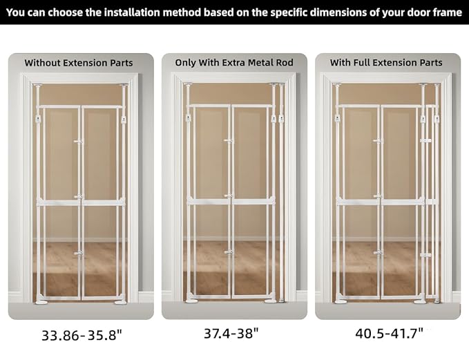 74.80-98.43'' Extra Tall Cat Gate, Adjustable 33.86 and 41.7" Wide, Transparent - Image 8