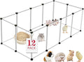 12 Panels Transparent Small Animals Playpen, Plastic Enclosure, Puppy Play Pen by VISCOO