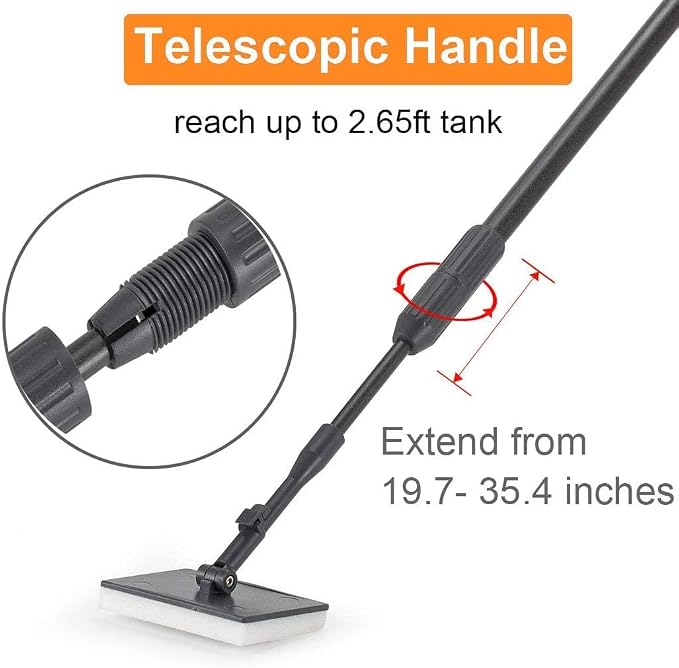hygger Carbon Fiber 6 in 1 Aquarium Cleaning Tool Kit Al-gae Scraper Scrubber - Image 4