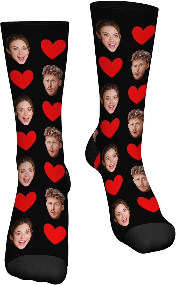 D-Story Custom Face Socks, Personalized Photo Picture on Socks, Unisex Athletic - Image 3