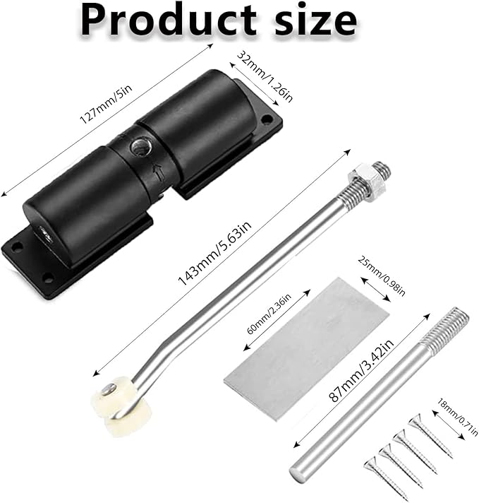 Automatic Door Closer, Zinc Alloy Safety Spring Door Closer Adjustable 30 kg - Image 2
