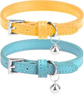 PUPTECK 2 PCS Soft Genuine Leather Cat Kitten Collar by PUPTECK