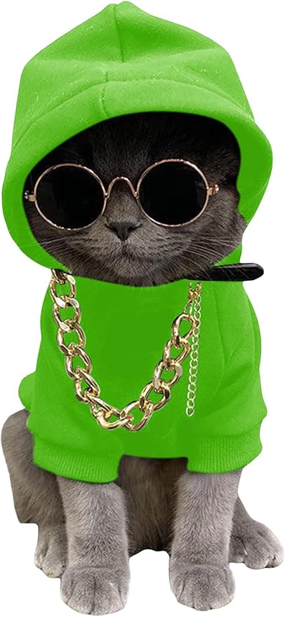 QWINEE 3Pcs Dog Hoodie Cat Apparel Dog Custume Set by QWINEE