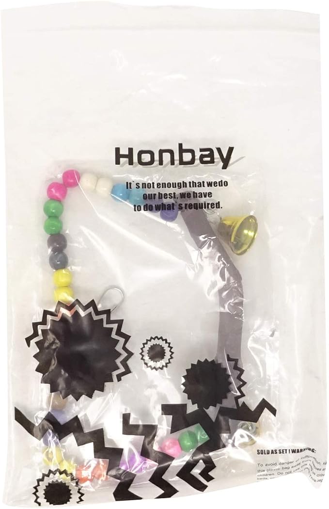 Honbay Wooden Bird Swing Perch Parrot Hanging Toy - Image 7