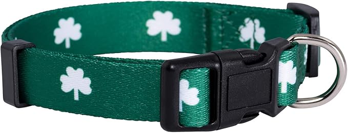 Native Pup St Patricks Dog Collar- Saint Patrick Green Shamrock Pet Collars- by NativePup
