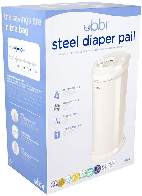 Ubbi Stainless Steel Diaper Pail, Odor Locking, No Special Bag Required - Image 2