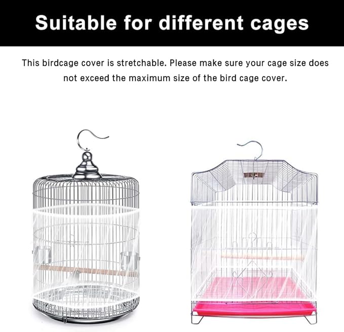 Soft Airy Bird Cage Net Cover, Bird Cage Seed Catcher, Skirt Guard Gauze - Image 3