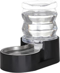 RIZZARI Automatic Gravity Pet Waterer Dispenser : 4L Black Stainless Steel Bowl by RIZZARI