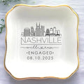 Custom City Skyline Engaged Ring Dish, Engagement Ring Holder, Custom Wedding by Anniversaree