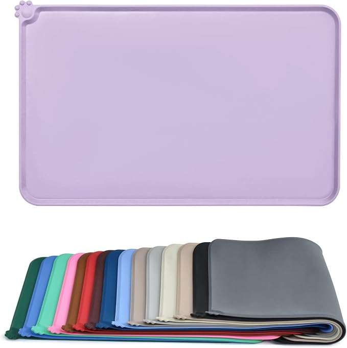 AUDWUD Silicone Waterproof Pet Feeding Mats, Anti Slip Bowl Pad, Dog Mat by AUDWUD