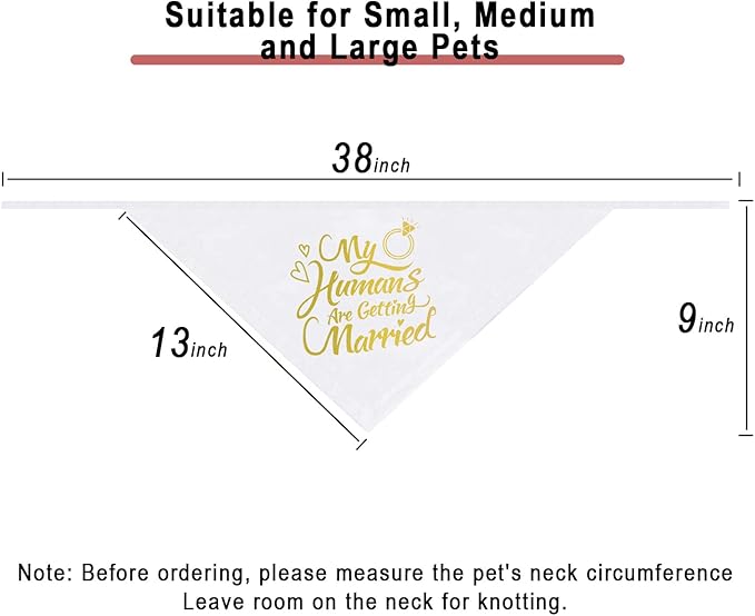 Engagement Gift, My Humans are Getting Married Dog Bandana, Wedding Photo Prop - Image 4