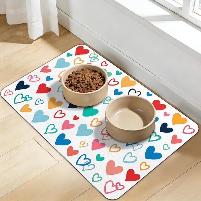 Dog Food Mat for Bowls, Absorbent Quick Dry Dog Cat Mats for Food and Water - Image 9