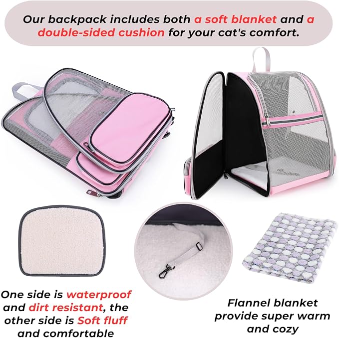 Lollimeow Cat Backpack Carrier, Airline Approved, Safe - Image 3