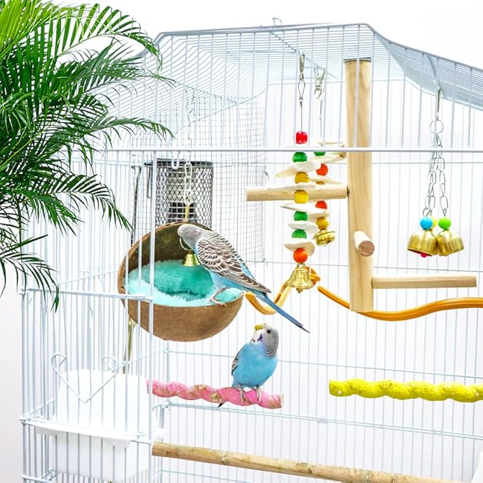 2 Pcs Natural Coconut Shell Bird Nest House Bed Breeding Nesting Anti-Pecking - Image 4