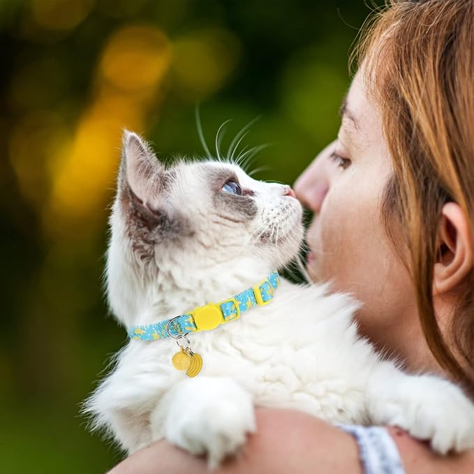 Breakaway Cat Collars with Bell & Cute Pendants, 3 Pack Safety Buckle Kitten - Image 6