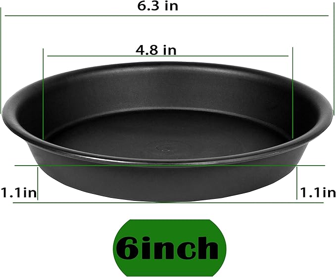 6 Pack 6 inch Plant Saucer Tray, 4 6 8 10 12 15 17 19 inch Plant Saucers - Image 2