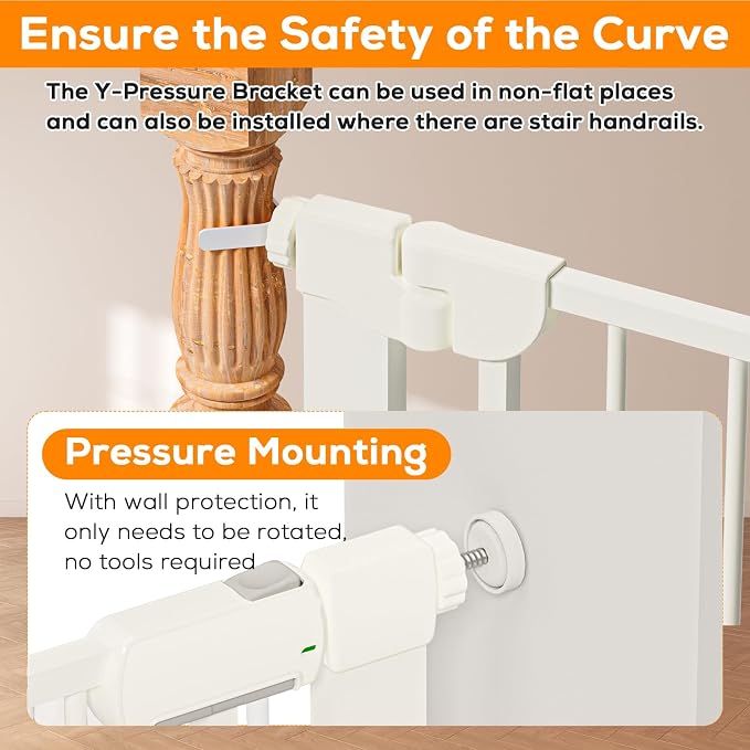 29.5-59.8" Magnetic Baby Gate for Stairs, Baby Safety Essentials, Auto Close - Image 6