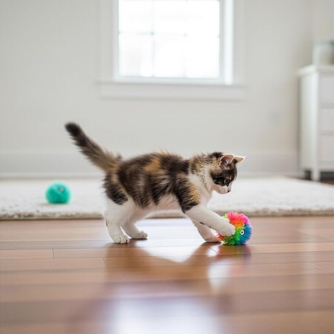 SmartyKat Fuzzy Friends Plush Catnip Ball Cat Toys - Image 8