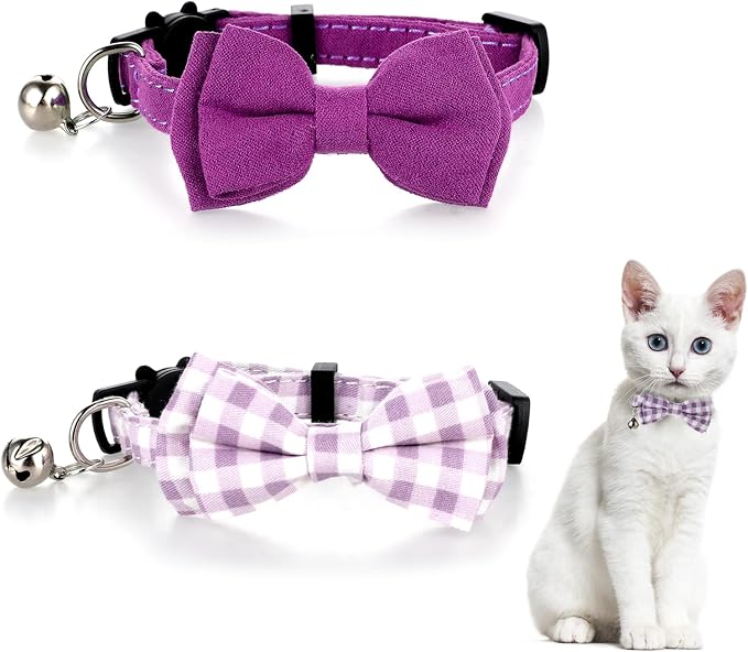 2 Pcs Kitten Collar with Bell Cute Cat Collar by Sliverdew