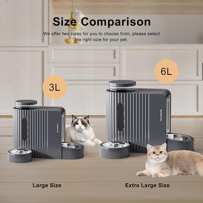 Gardner Pet Automatic Gravity Cat Food Feeder and Water Dispenser Stainless - Image 6