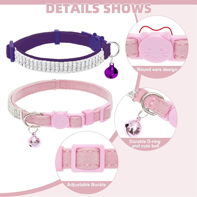 EXPAWLORER Soft Velvet Safe Cat Collars - Image 3