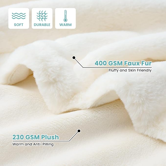 Waterproof Pet Blanket, Ultra Soft Luxury Faux Fur Throw Blanket - Image 3