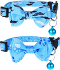 2 Pack Kitten Collar with Bell Breakaway Cat Collars with Removable Bow Tie by Telooco