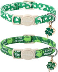 Lionet Paws 2pcs Pack St. Patrick Cotton Cat Collar, Breakaway Buckle by lionetpaws