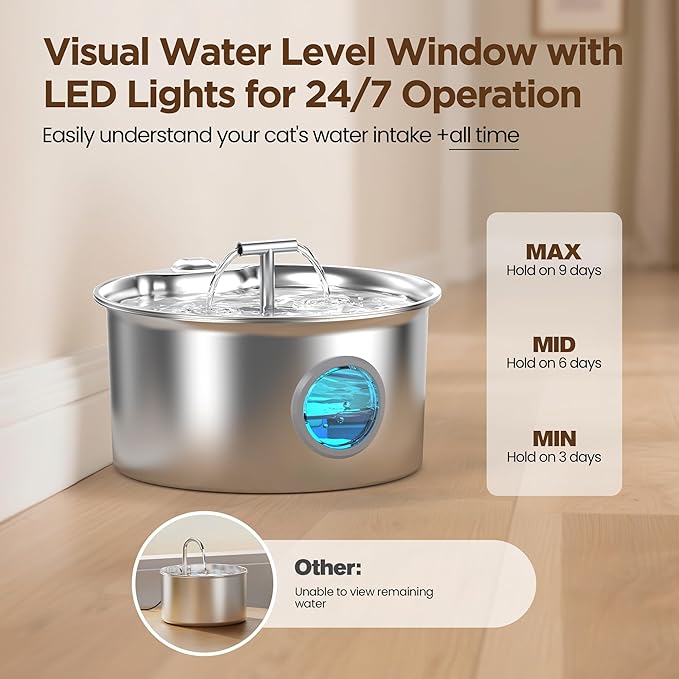 Cat Water Fountain Stainless Steel: Cat Fountain - Image 3