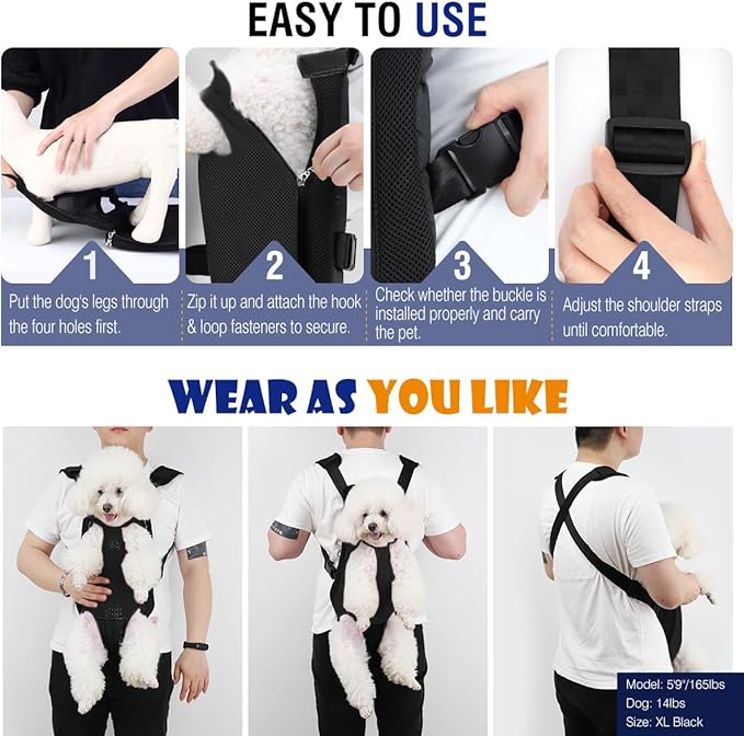 Pawaboo Pet Carrier Backpack, Adjustable Pet Front Cat Dog Carrier Backpack - Image 2