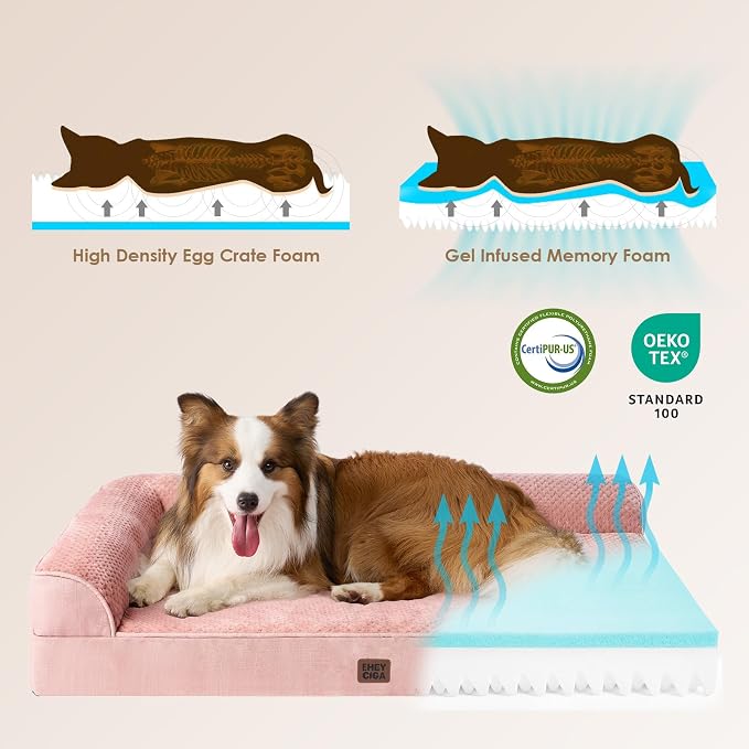 EHEYCIGA Extra Large Dog Bed Othorpedic, Memory Foam XL Dog Bed - Image 4