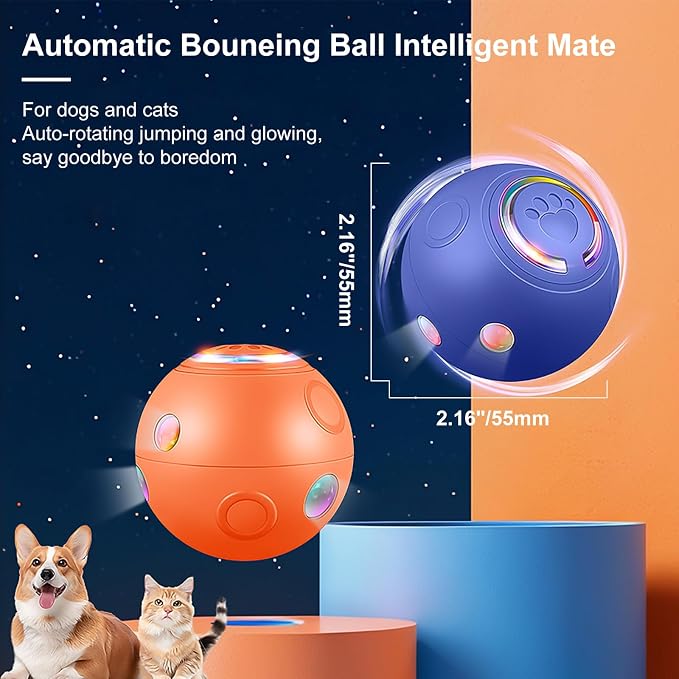 Interactive Dog Ball Toys, Automatic Moving Motorized Rolling Dog Balls - Image 2