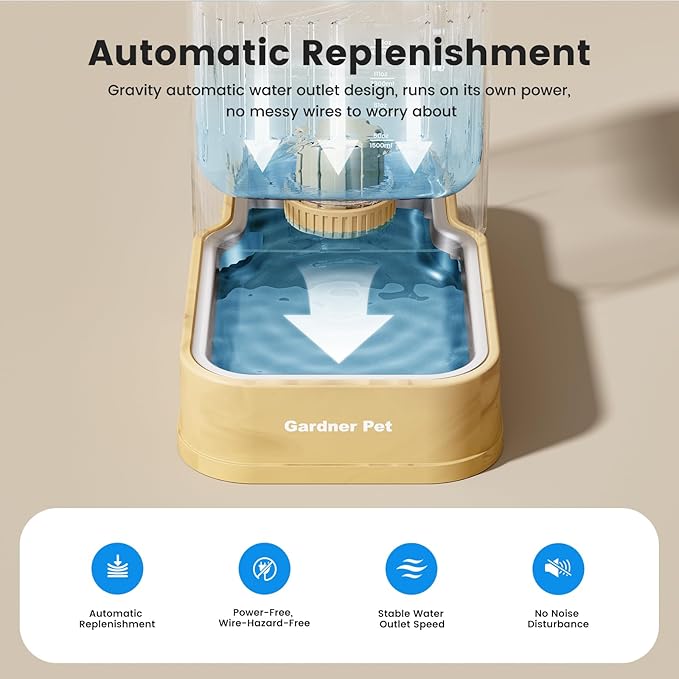 Gardner Pet 1.7 Gallon Automatic Dog Water Bowl Dispenser 6.5L Gravity Water - Image 4