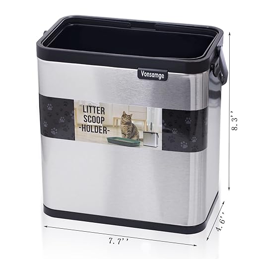 Universal Cat Litter Scoop Holder, Stainless Steel Small Portable Cat Litter - Image 3