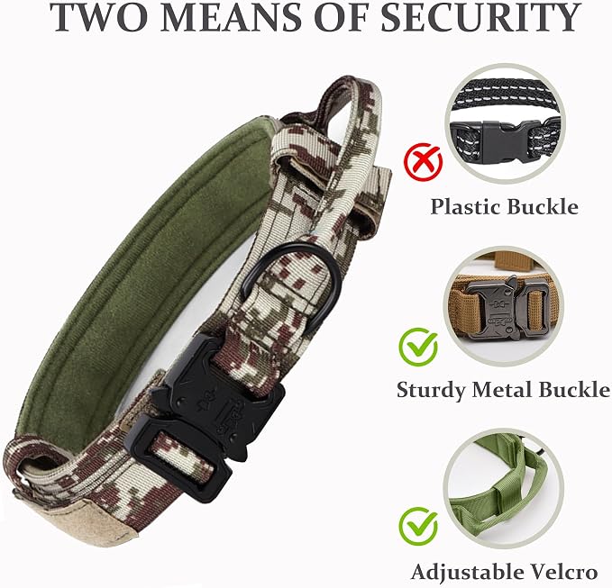 Tactical Dog Collar, Adjustable Military Training Nylon Dog Collar - Image 2