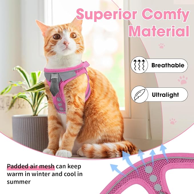 Cat Harness and Leash Set for Walking Escape Proof, Soft Adjustable Kitten - Image 4