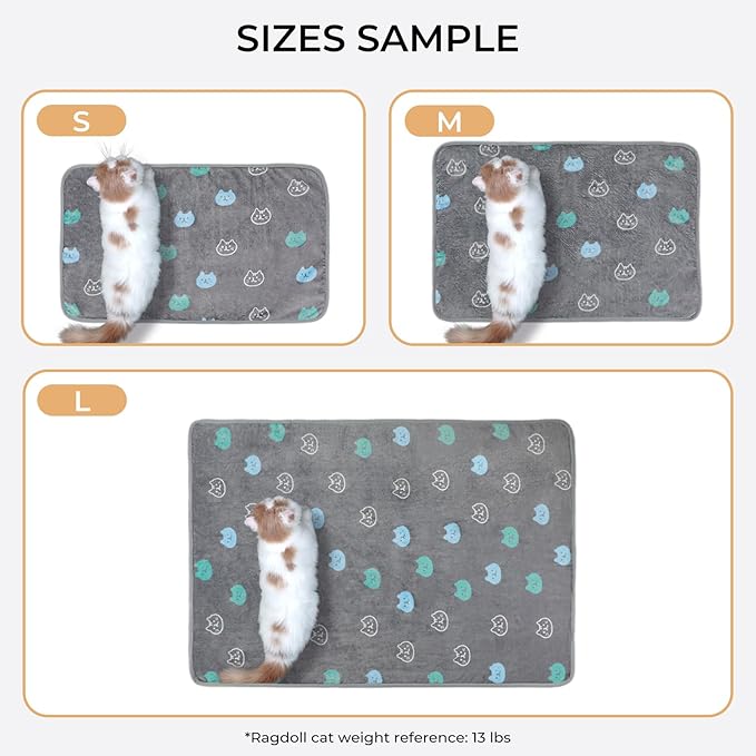 1 Pack 3 Blankets Super Soft Fluffy Premium Cute Cat Pattern Pet Blanket - Image 4