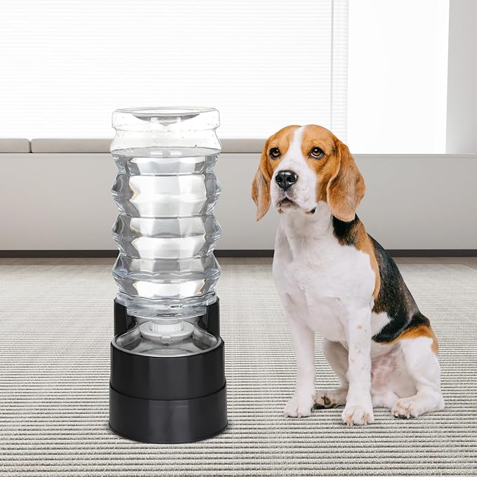 RIZZARI Automatic Dog Water Dispenser: Spill-Resistant 9L Black Gravity Feeder - Image 5