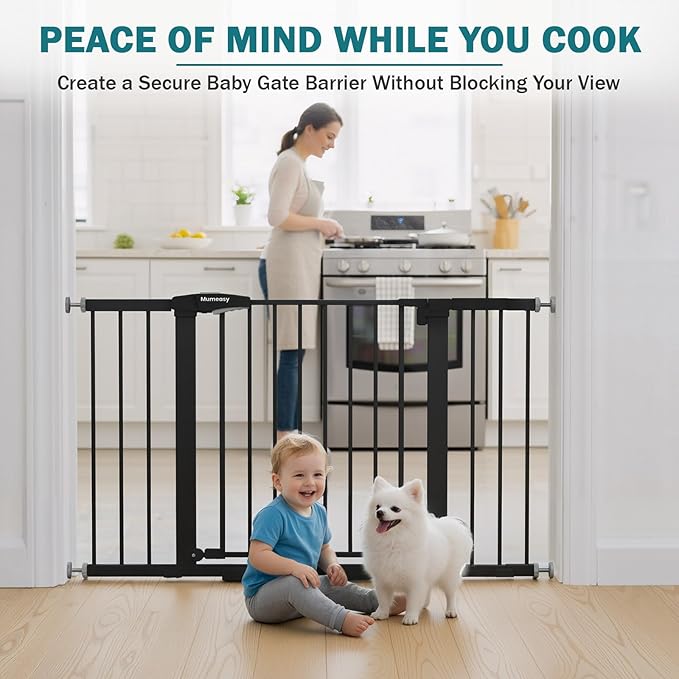Mumeasy 29.7–48" Baby Gate for Stairs, Dog Gate for Doorways, Auto Close Child - Image 6