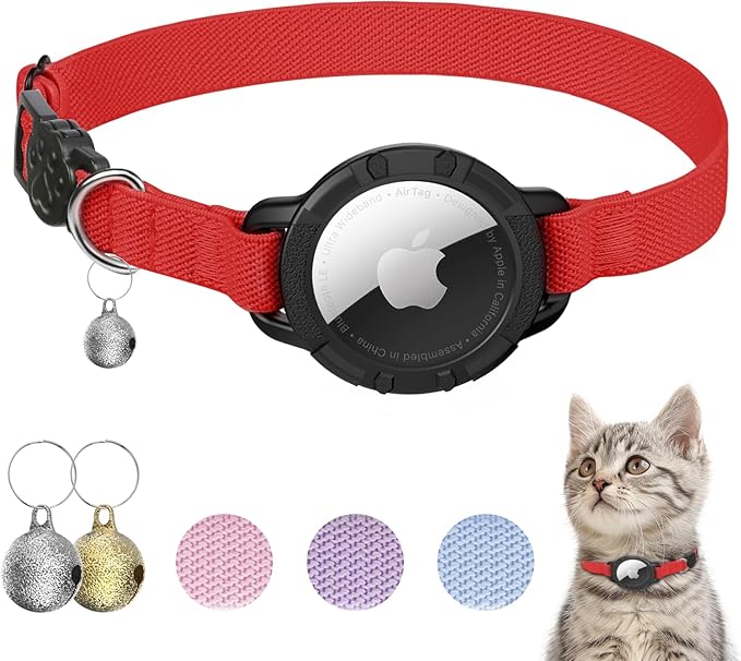 AirTag Cat Collars, Stretchy Collar by Sucegi