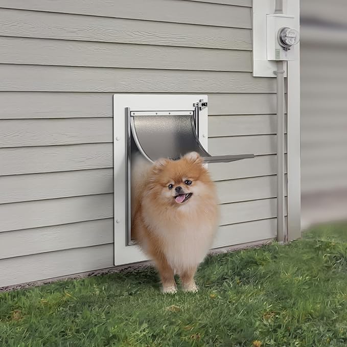 Baboni Pet Door for Wall, Steel Frame and Telescoping Tunnel, Aluminum Lock - Image 8
