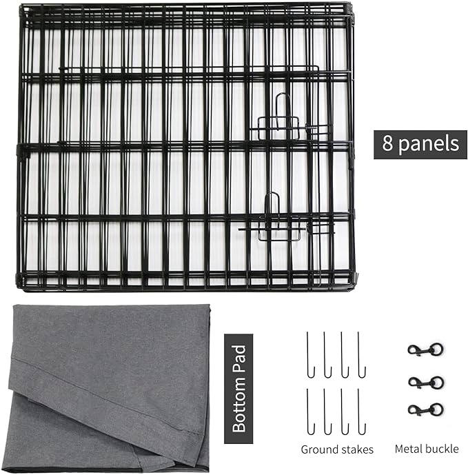 PETIME Foldable Metal Dog Exercise Pen/Pet Puppy Playpen Kennels Yard Fence - Image 5