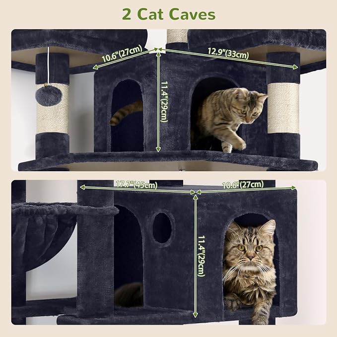 Globlazer Cat Trees and Towers for Multiple Adult Cats, 82-inch XXL Tall Cat - Image 4
