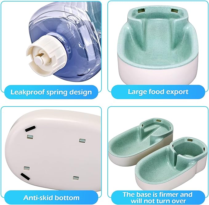 Automatic Dog Cat Feeder and Water Dispenser Gravity Food Feeder and Waterer Set - Image 5