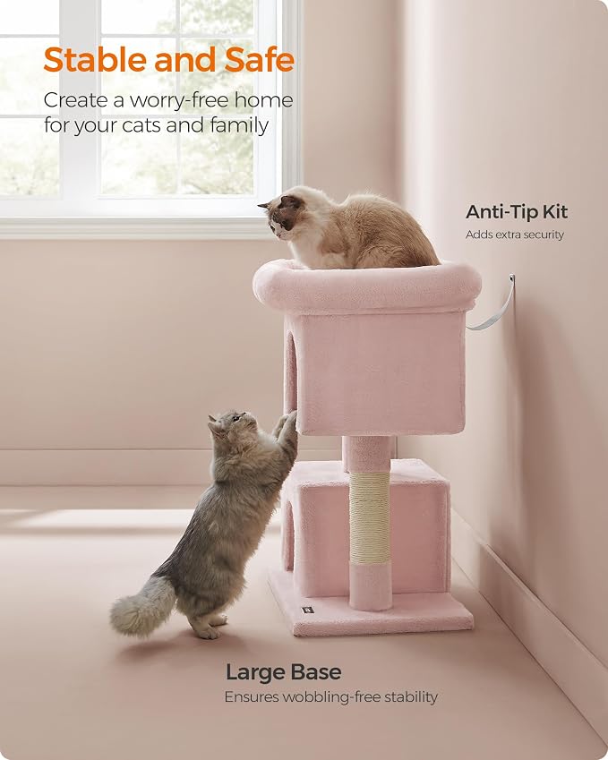 Feandrea Cat Tree, 33.1-Inch Cat Tower, Plush Condo - Image 8